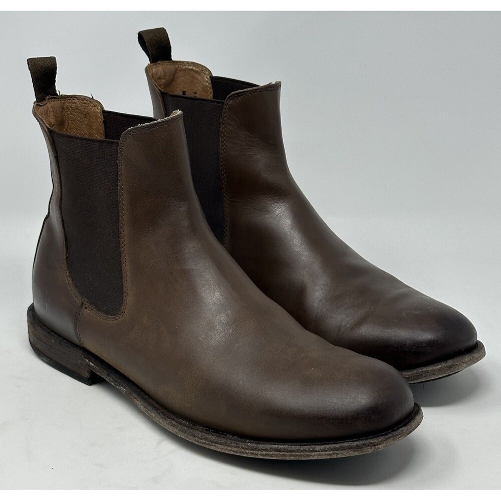 Frye Tyler Chelsea Boots Men’s 9 D Tan Leather Slip On Booties Western Classic